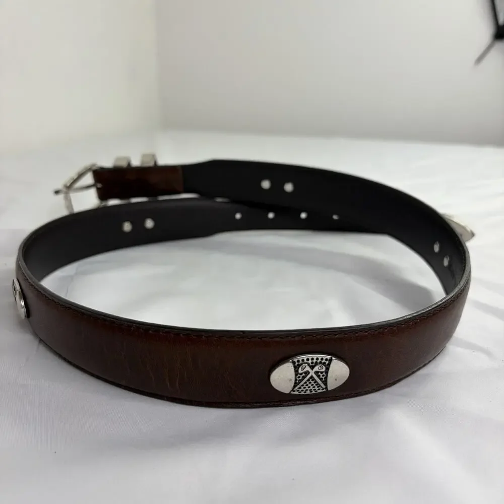 Vintage AML 3000 Men’s Brown Leather Hockey Golf Concho Waist Belt Size 34